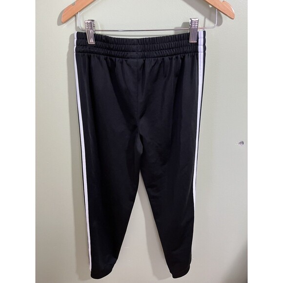 Adidas Boys Athletic Pants Black White Stripes Polyester Medium 10/12 - Picture 5 of 5